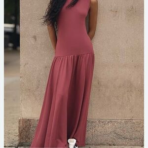 Daily practice by anthropology Sleeveless Maxi Dress in Mauve in size medium